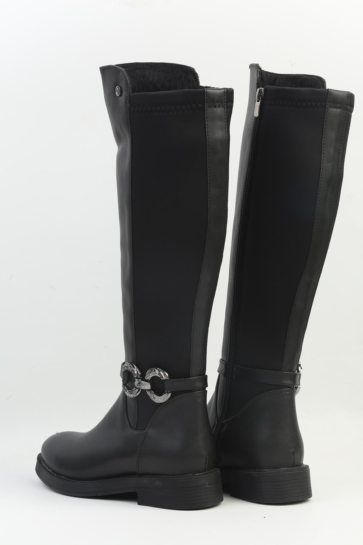 ® | PC-54121 - 3076 Siyah Cilt - Kadın Çizme - Görsel 4