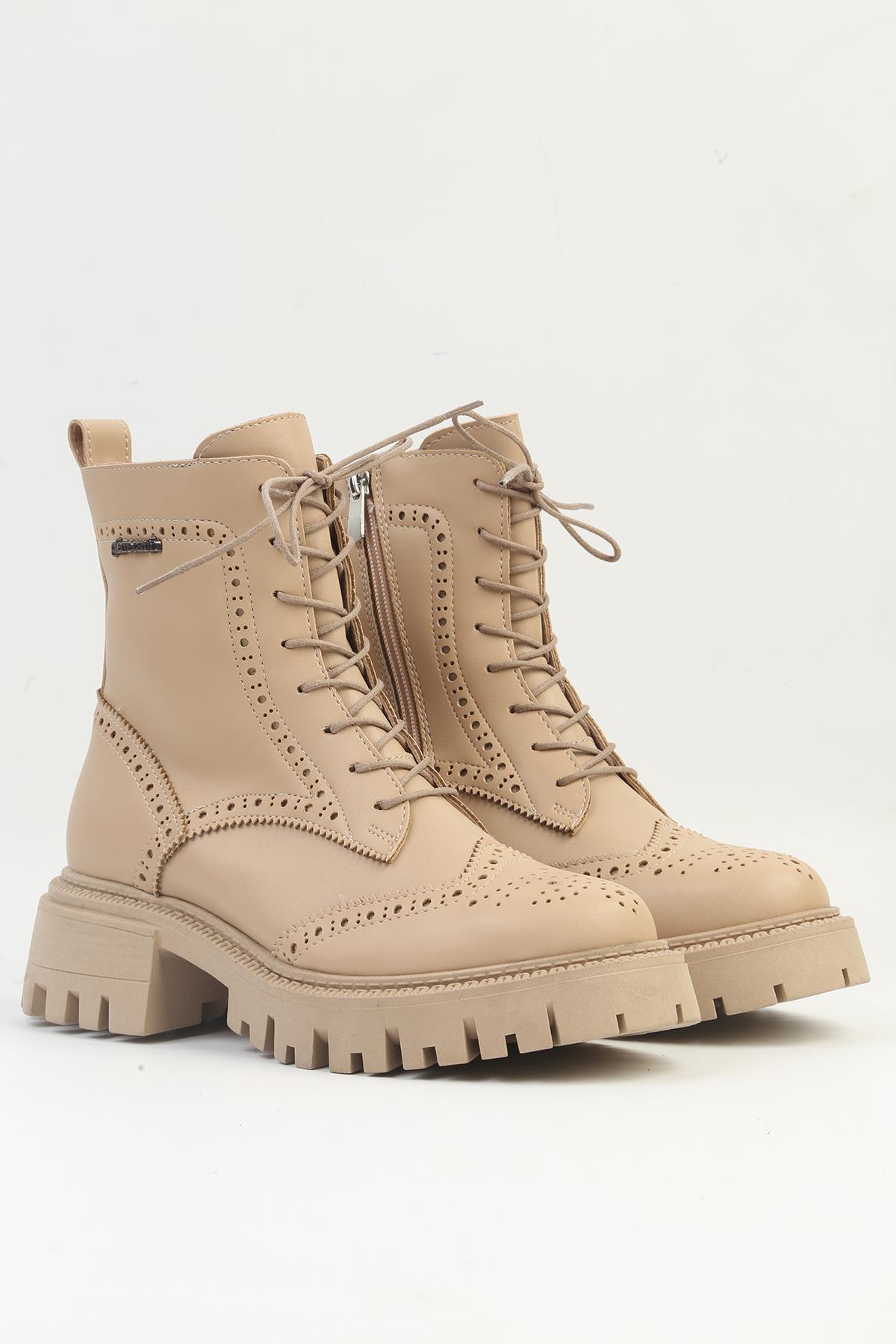 ® | PC-54084 - Bej - Kadın Bot - Görsel 3