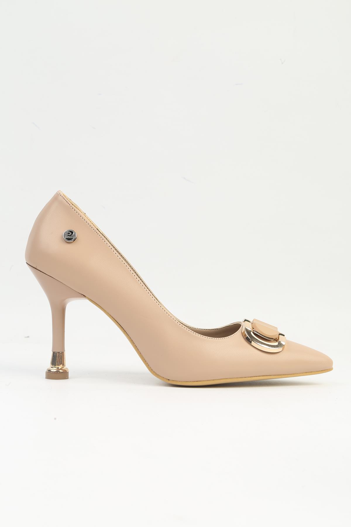 ® | PC-54021 - Bej - Kadın Topuklu Ayakkabı - Görsel 2