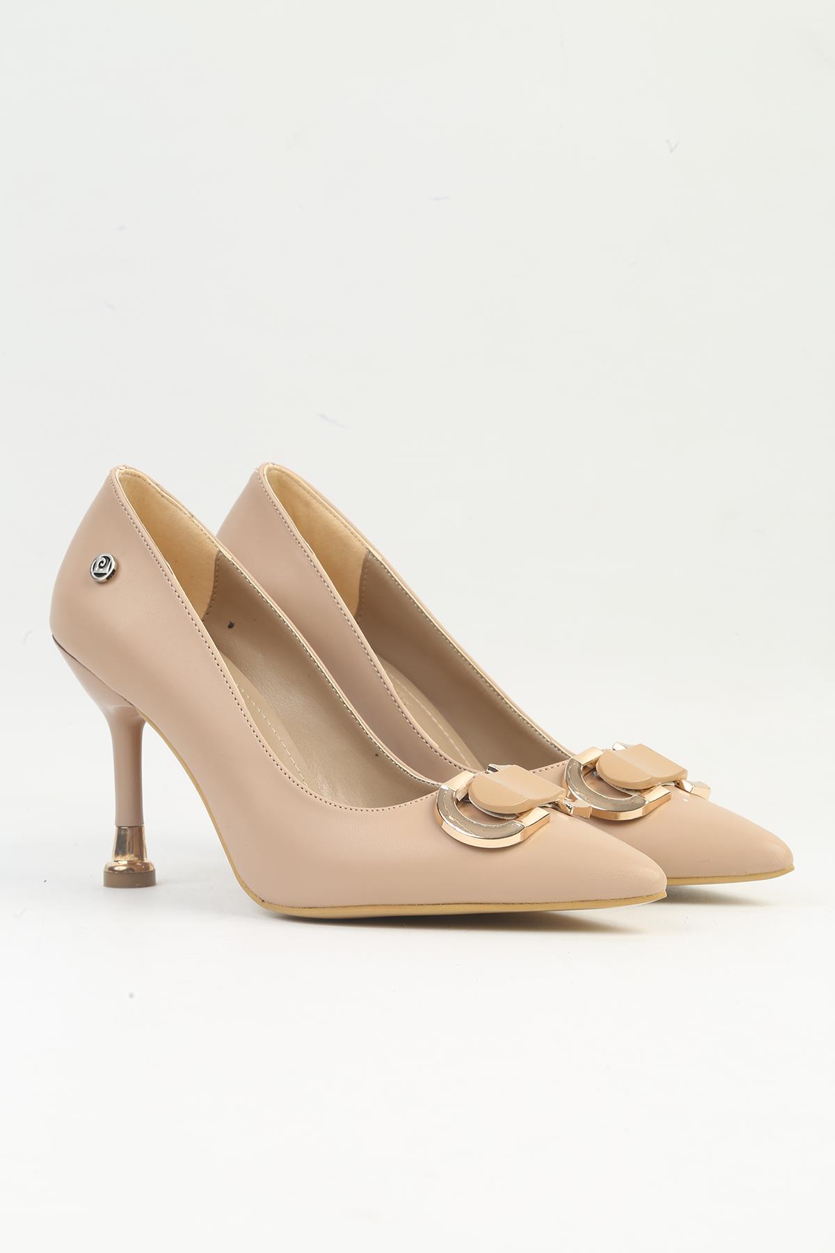 ® | PC-54021 - Bej - Kadın Topuklu Ayakkabı - Görsel 3