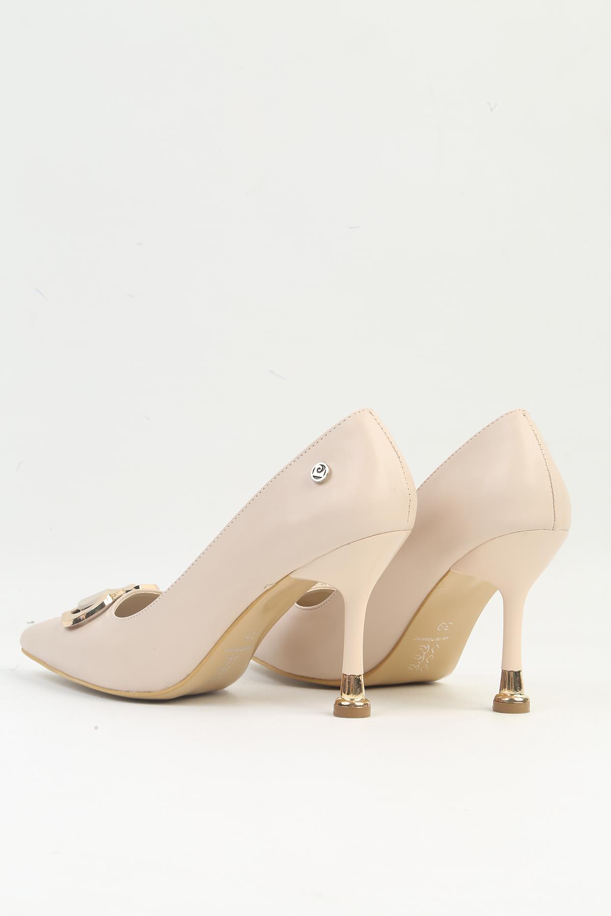 ® | PC-54021 - Krem - Kadın Topuklu Ayakkabı - Görsel 4