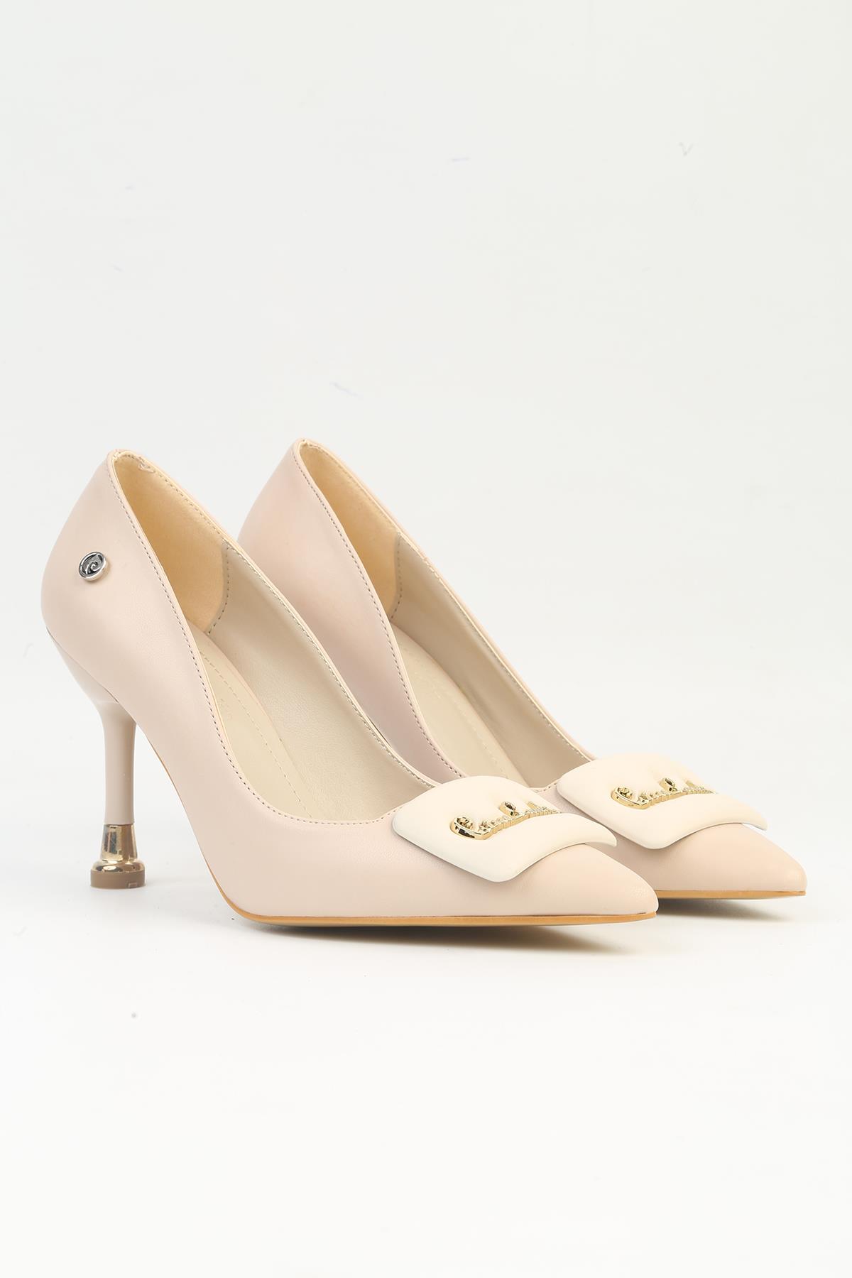 ® | PC-54029 Krem - Kadın Topuklu Ayakkabı - Görsel 3