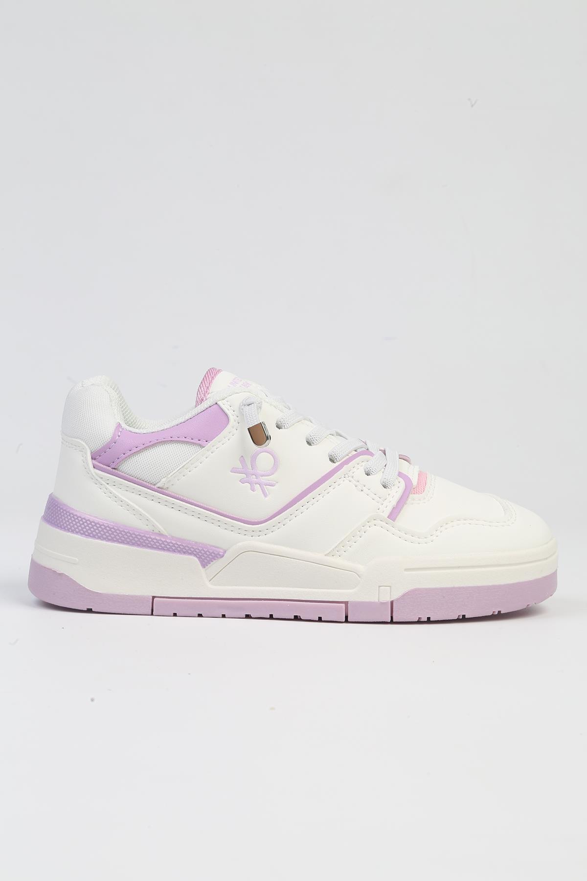 ® | BNI-10082 Beyaz Lila-İthal Kız Çocuk Spor Ayakkabı - Görsel 2