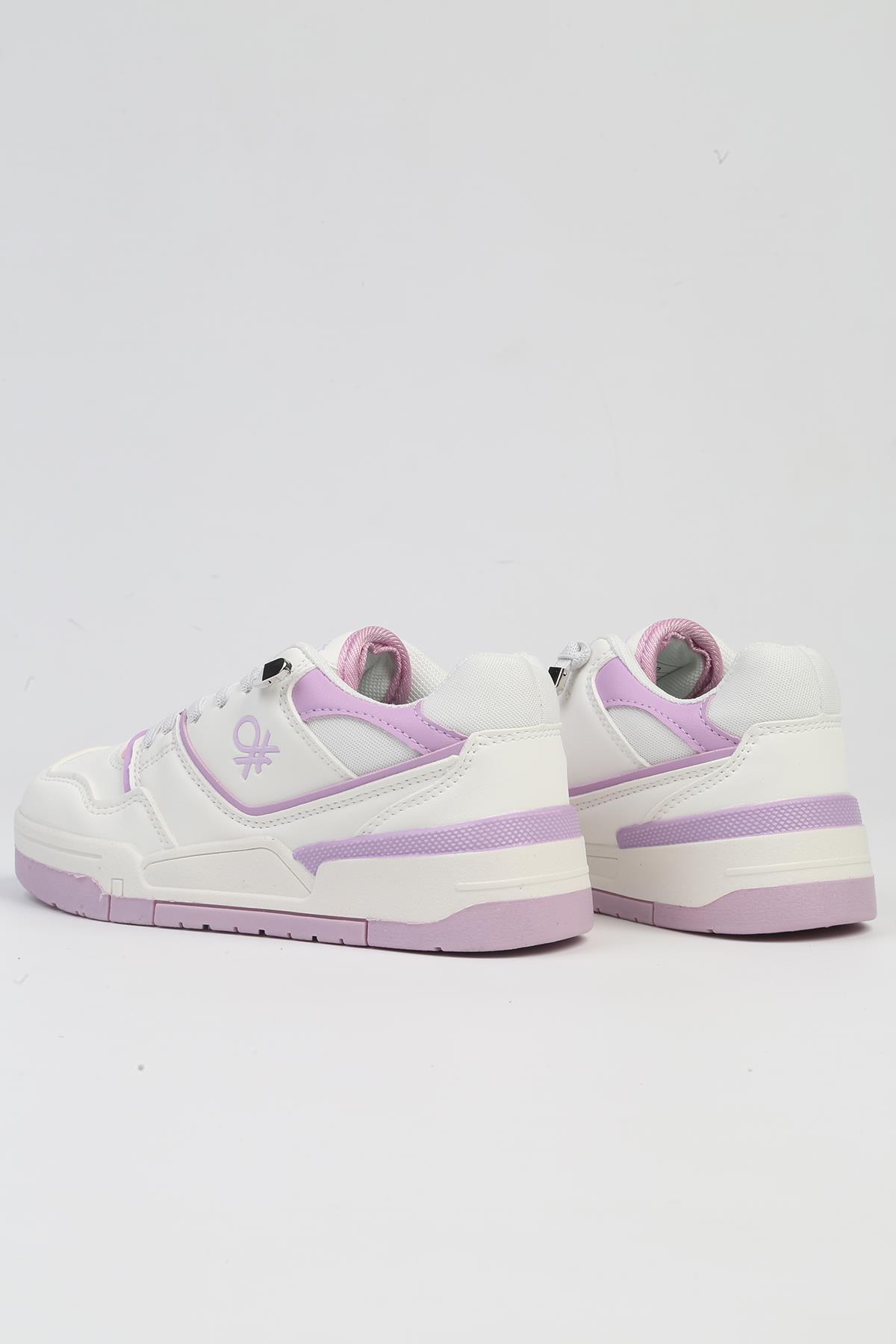 ® | BNI-10082 Beyaz Lila-İthal Kız Çocuk Spor Ayakkabı - Görsel 5