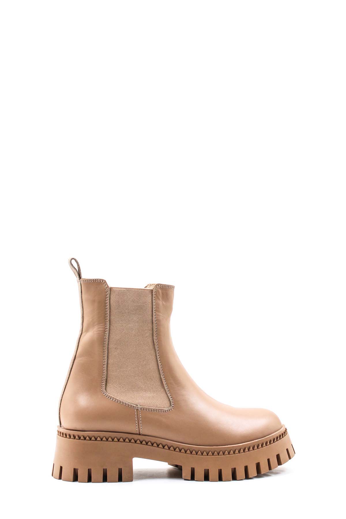 Hakiki Deri Kürklü Kadın Kalın Taban Bot 010KZA8473 - Görsel 2