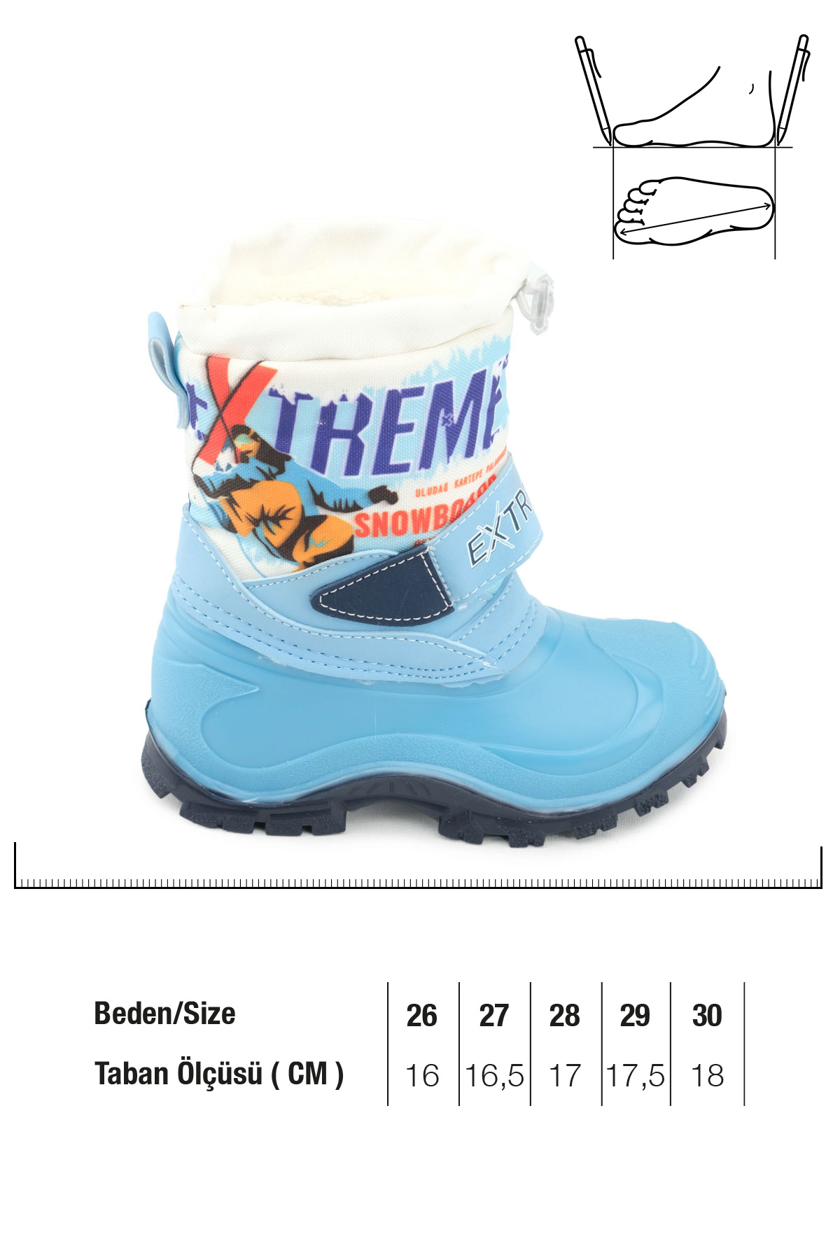 Gezer Gezer Mavi Kışlık Erkek Çocuk Extreme İçi Peluşlu Su Geçirmez Kar Bot Çizme | Flo Mavi - 3. görsel