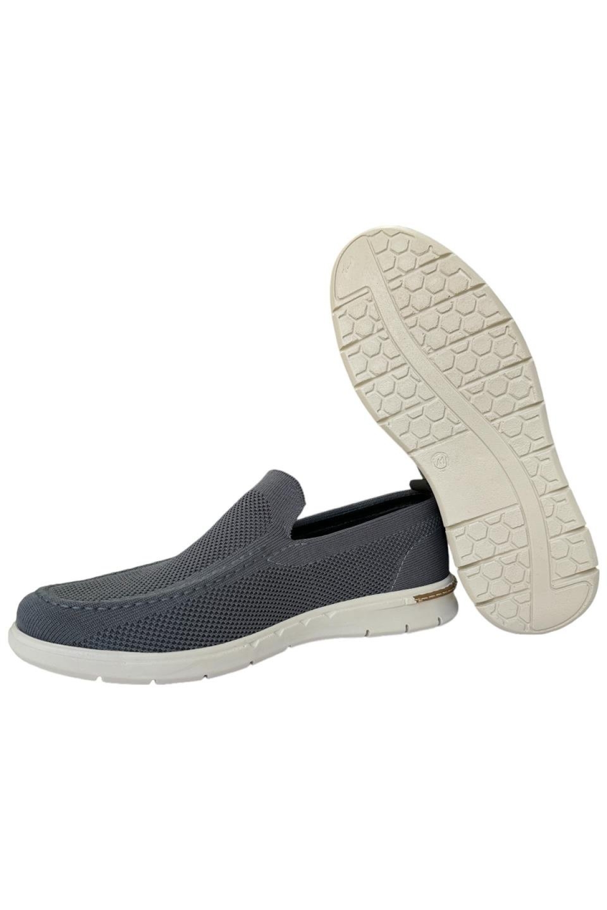 İçi Hakiki Deri Triko Stretch Fit Tasarımlı Erkek Günlük Ayakkabı FÜME - Görsel 3