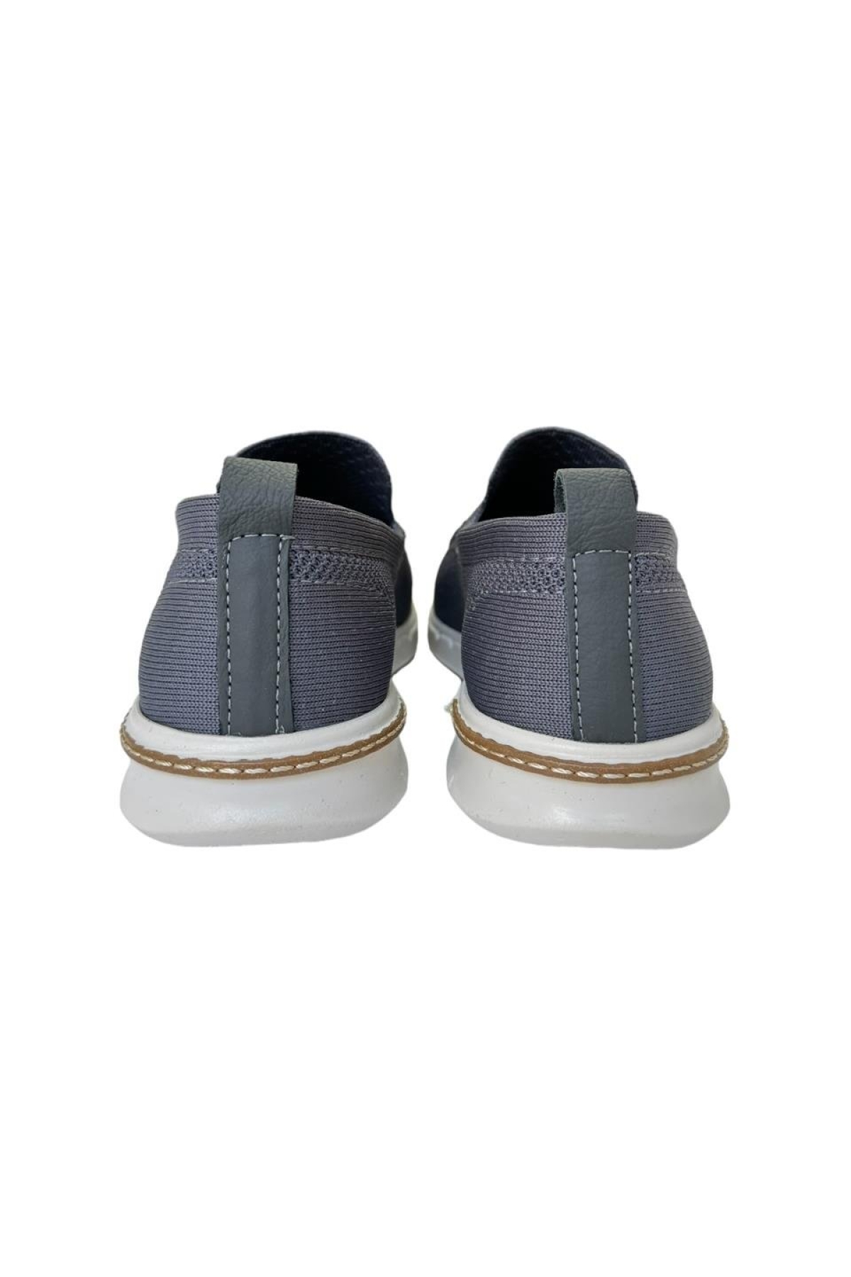 İçi Hakiki Deri Triko Stretch Fit Tasarımlı Erkek Günlük Ayakkabı FÜME - Görsel 5