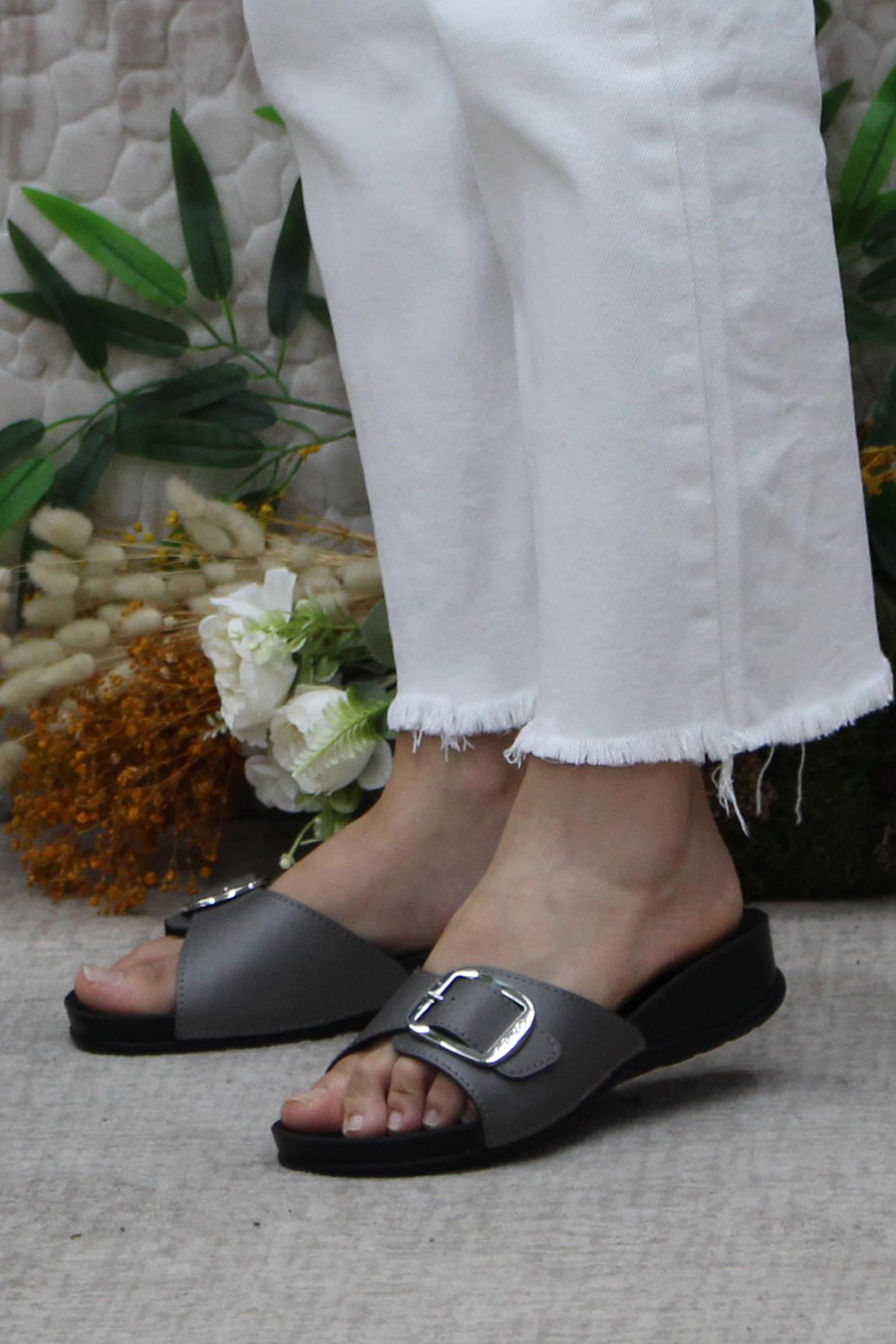 Ceyo Ceyo Sarı Oliva-8 Platin Rahat Ortapedik Kadın Terlik Sandalet & Terlik | Flo Sarı - 4. görsel