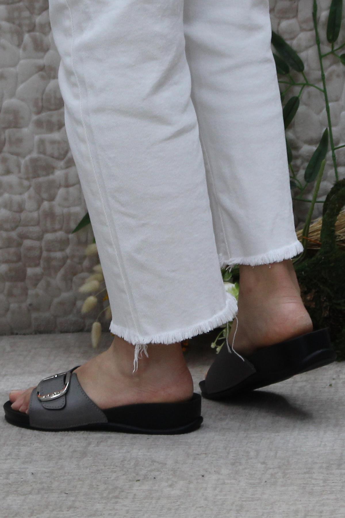 Ceyo Ceyo Sarı Oliva-8 Platin Rahat Ortapedik Kadın Terlik Sandalet & Terlik | Flo Sarı - 5. görsel