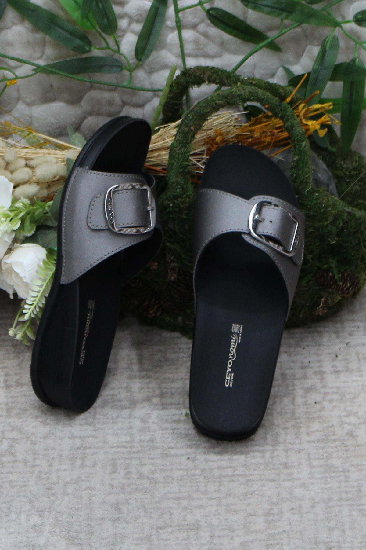 Ceyo Ceyo Sarı Oliva-8 Platin Rahat Ortapedik Kadın Terlik Sandalet & Terlik | Flo Sarı - 6. görsel