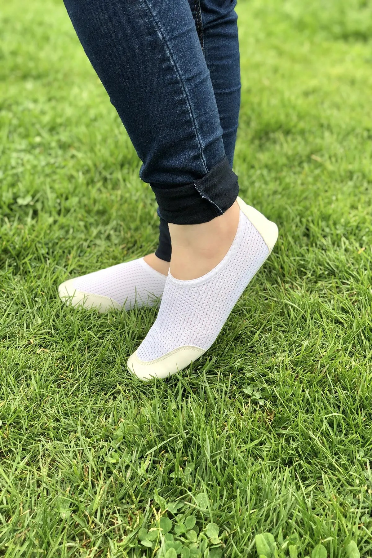 Unisex Beyaz Kalın Tabanlı Rahat Ortopedik Plaj Havuz Bahçe Deniz Ayakkabısı BEACH-0735 - Görsel 6