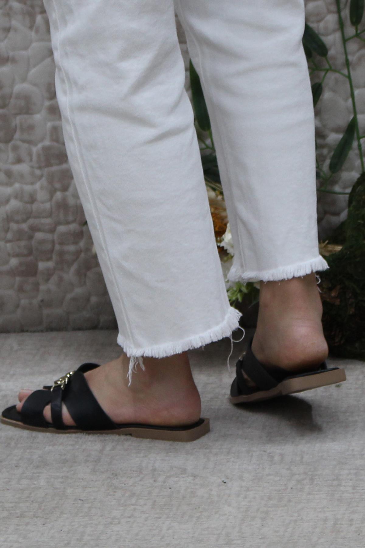 3565 Siyah Zarif Şık Günlük Terlik Ev Terliği Kadın Terlik - Görsel 5