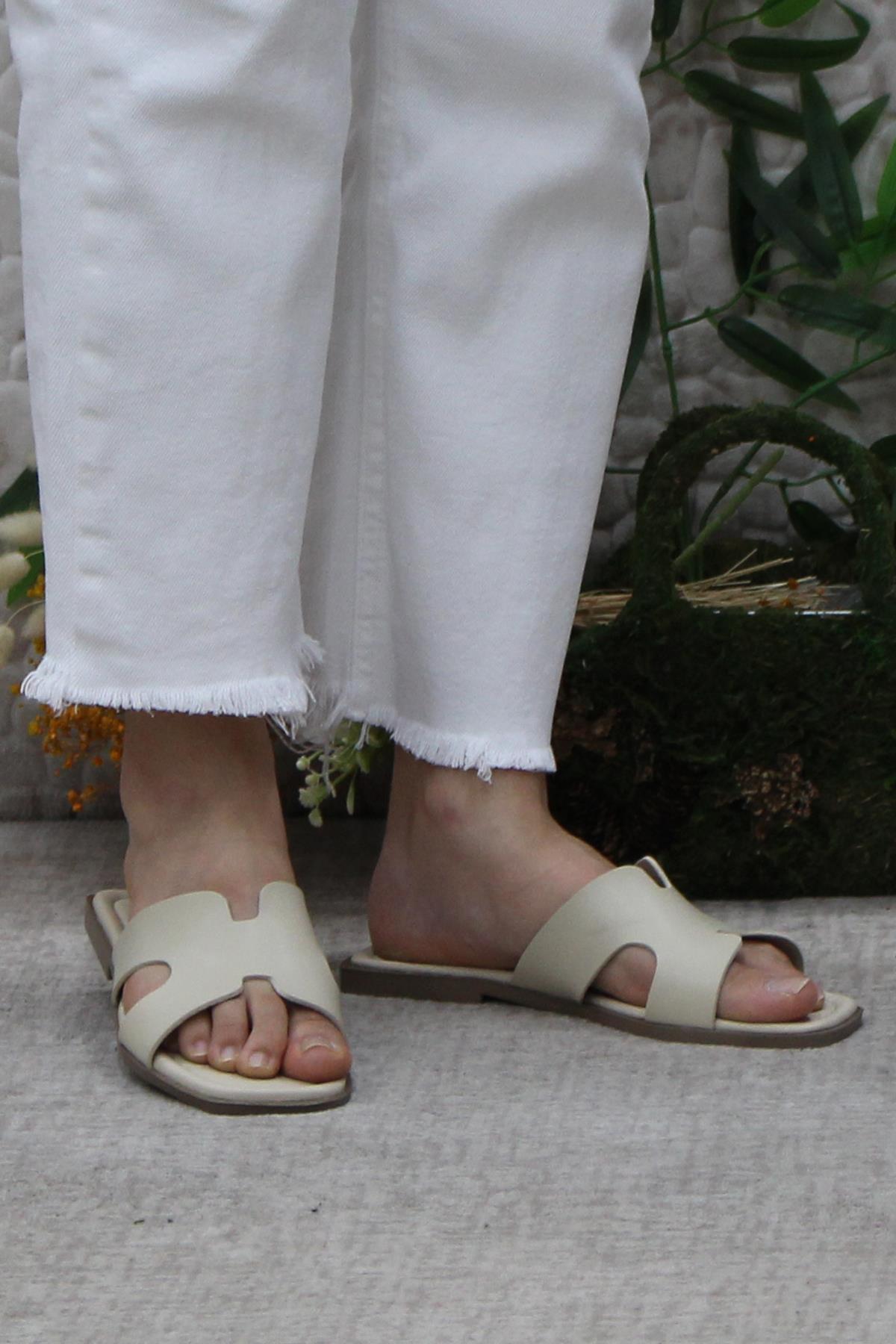 3563 Ten Zarif Şık Günlük Terlik Ev Terliği Kadın Terlik - Görsel 3