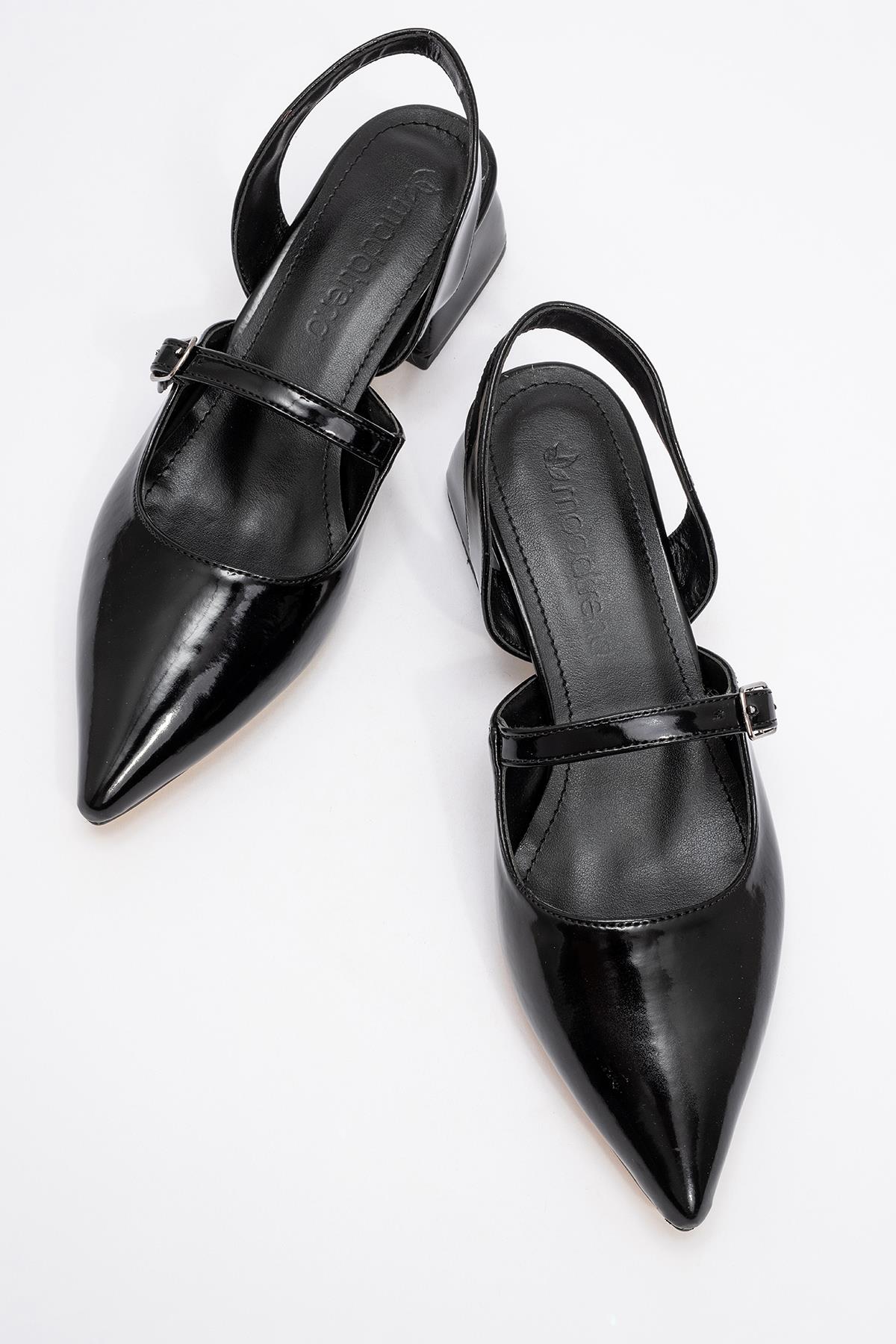 Kadın Arkası Açık Bantlı Tokalı Sandalet SİYAH RUGAN - Görsel 6