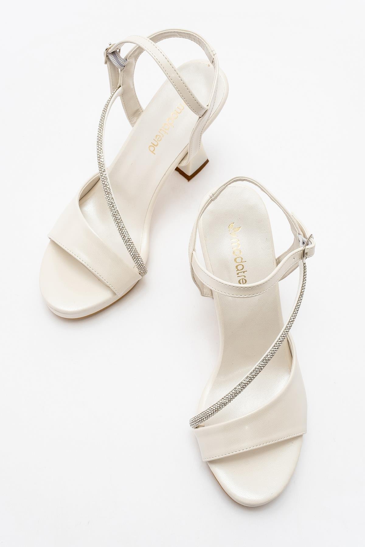 Kadın Taşlı Platform Topuklu Ayakkabı SEDEF CİLT - Görsel 4