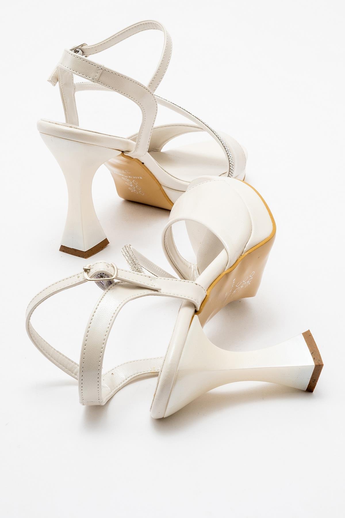 Kadın Taşlı Platform Topuklu Ayakkabı SEDEF CİLT - Görsel 5