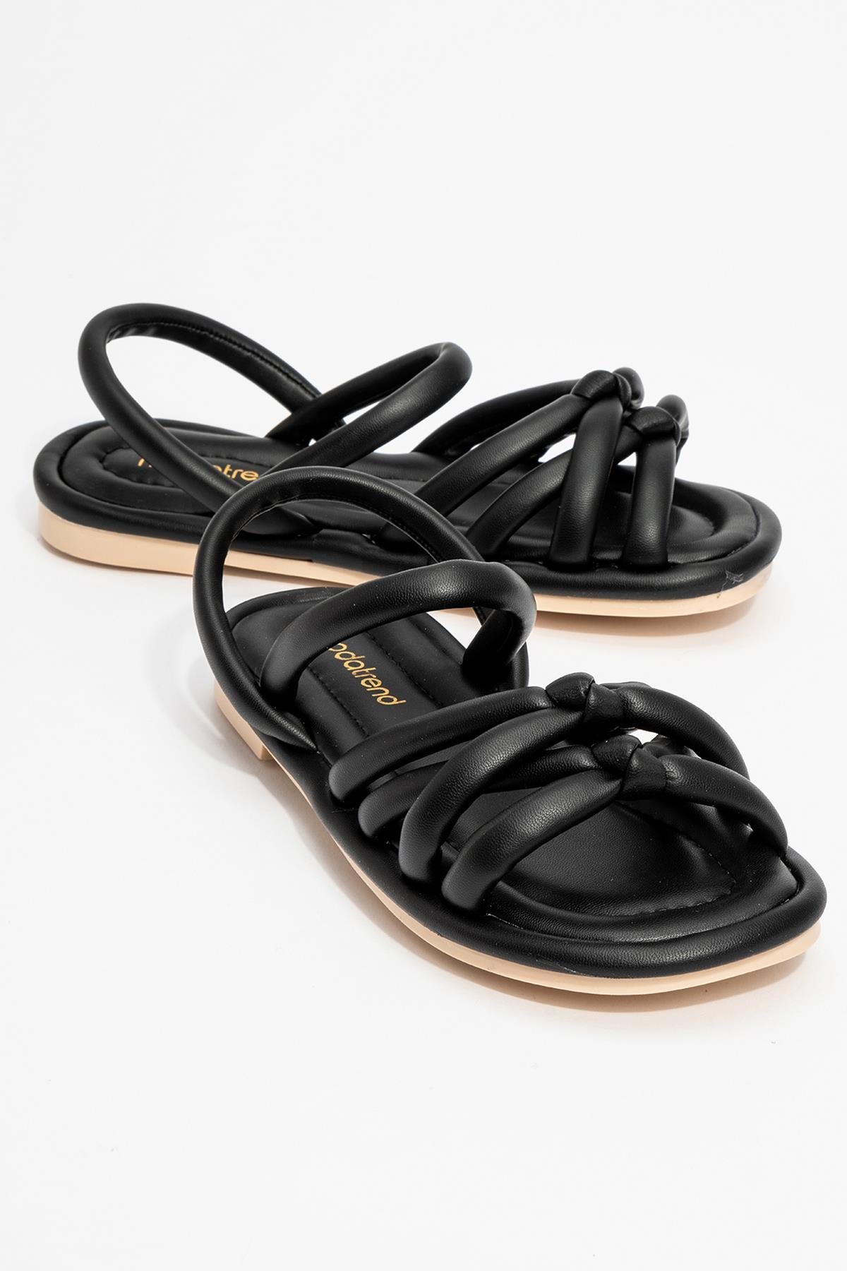 Tek Biyeli Boğumlu Kadın Sandalet SİYAH - Görsel 2