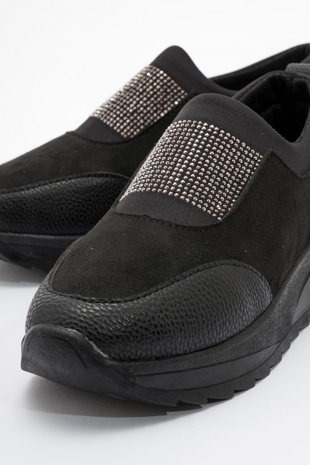 Kadın Taşlı Spor Babet SİYAH - Görsel 4