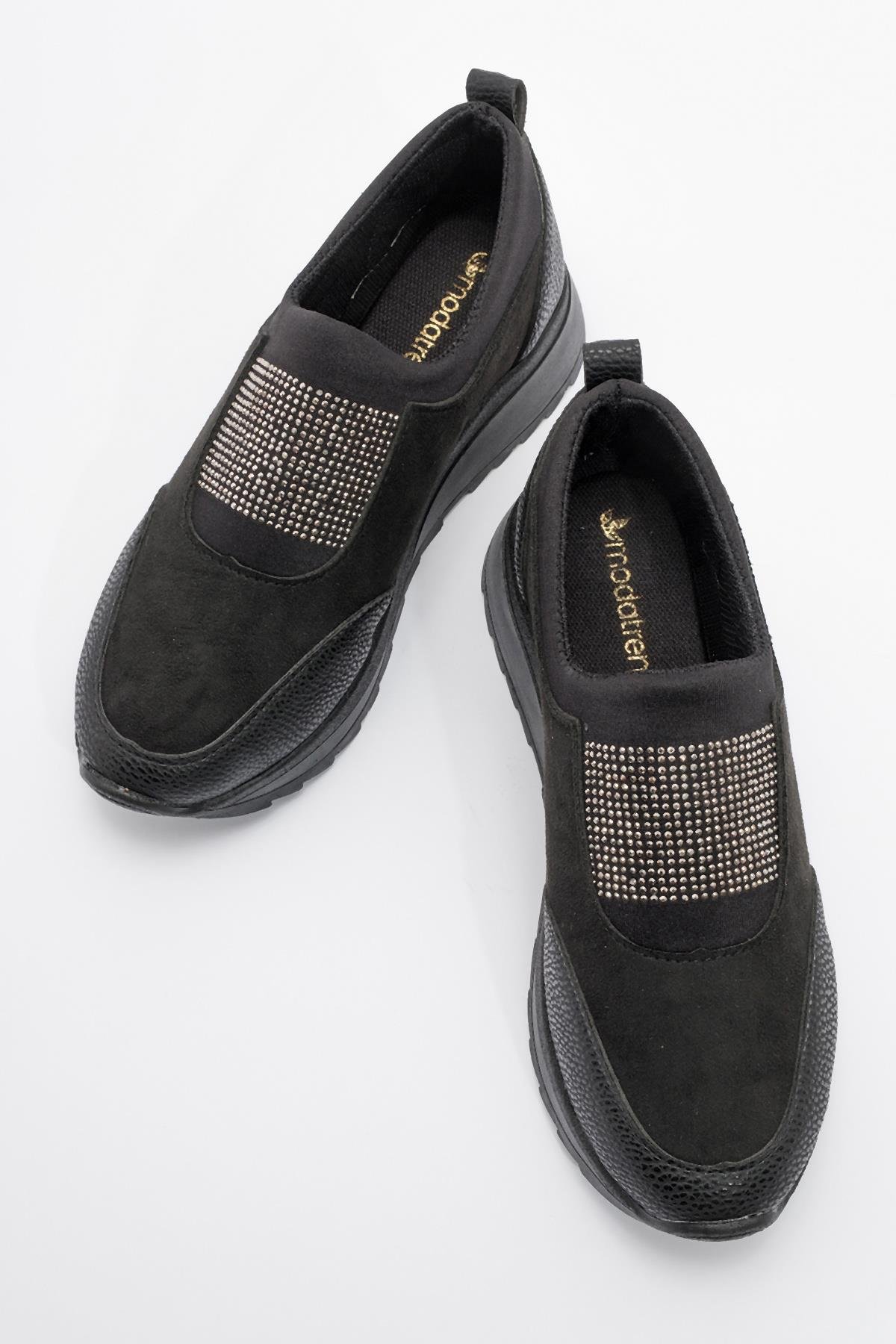 Kadın Taşlı Spor Babet SİYAH - Görsel 6