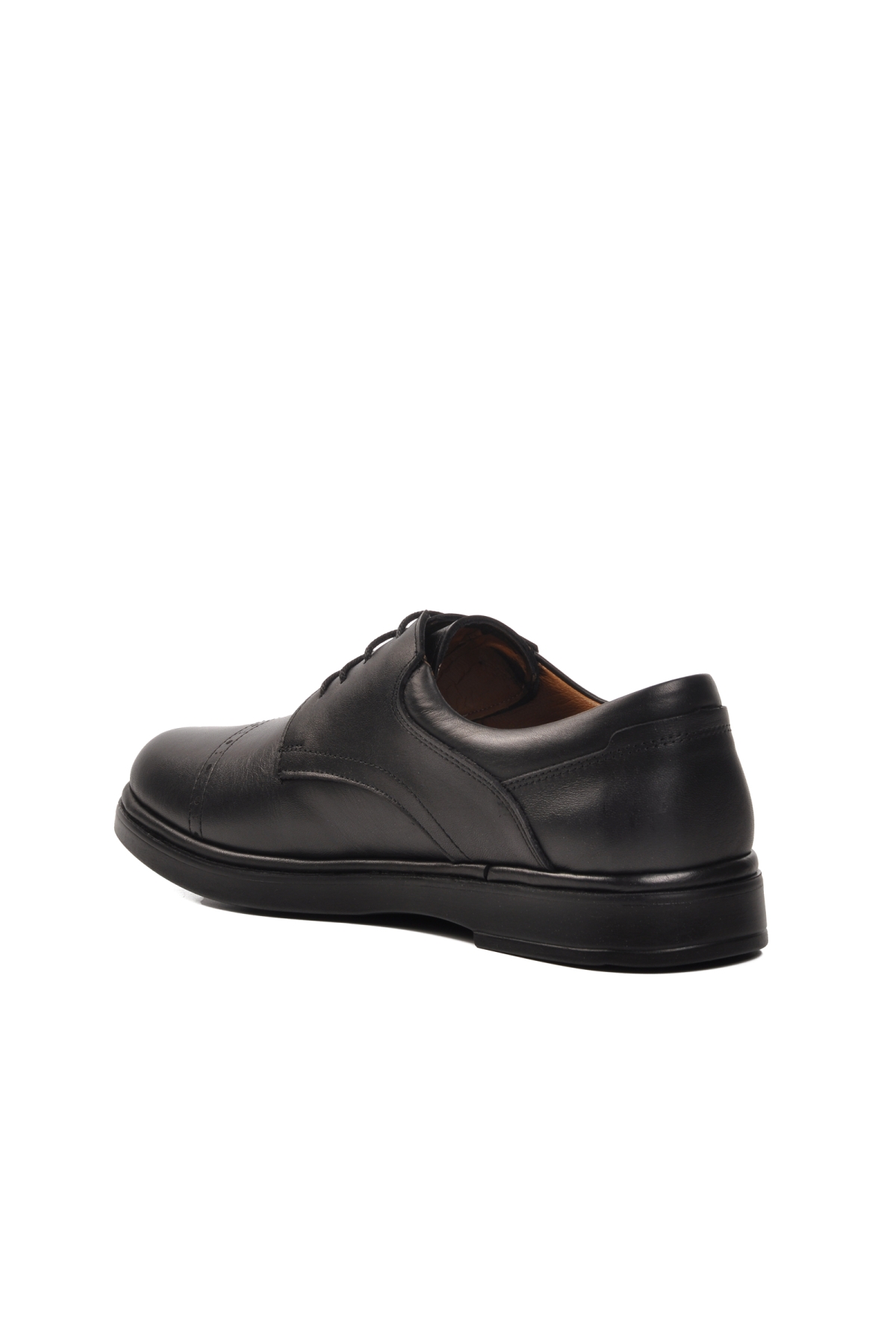 336 Siyah Bağcıklı Hakiki Deri Erkek Günlük Ayakkabı - Görsel 5