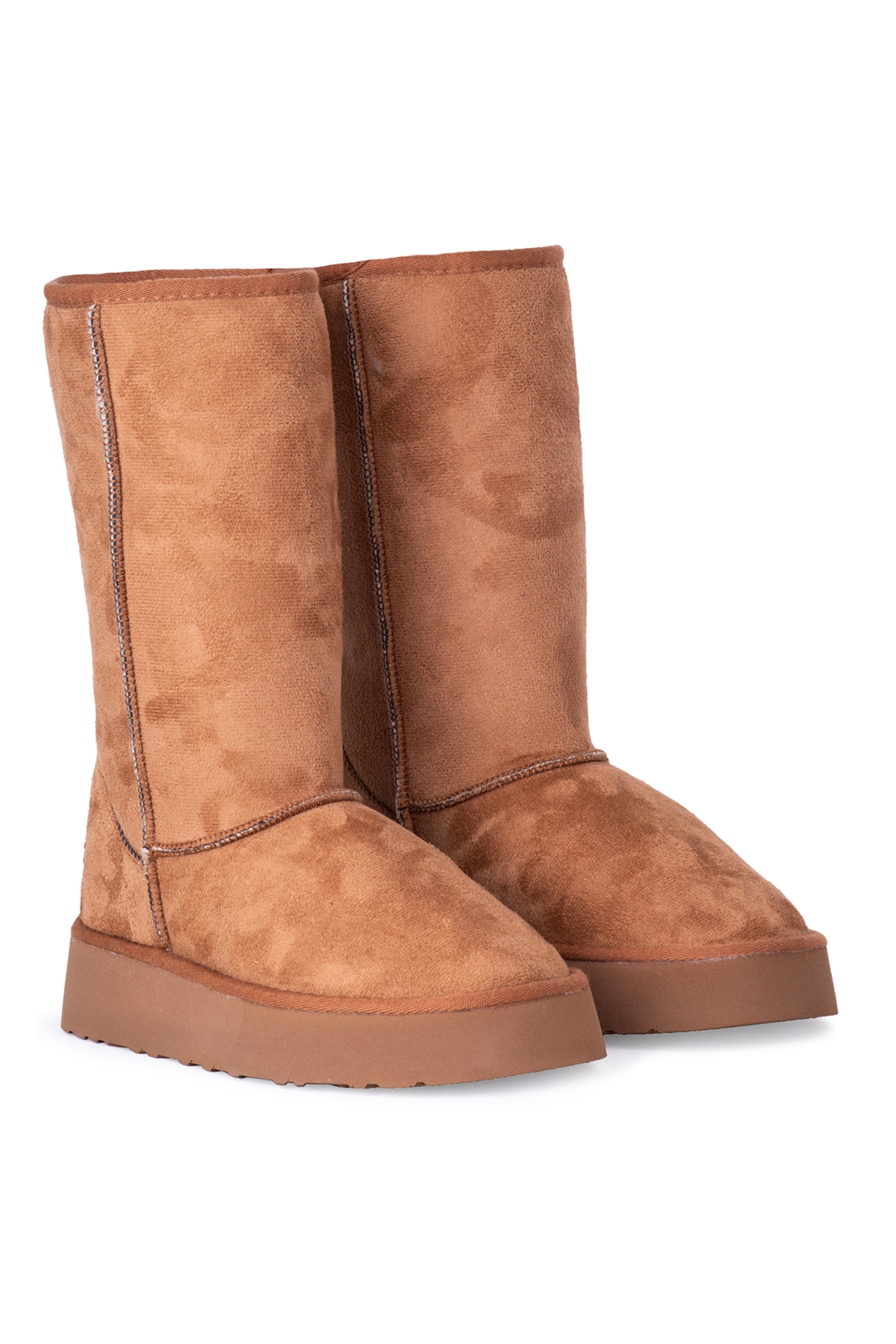 52705 Yüksek Tabanlı Kadın Nubuk Bot Taba - Görsel 3