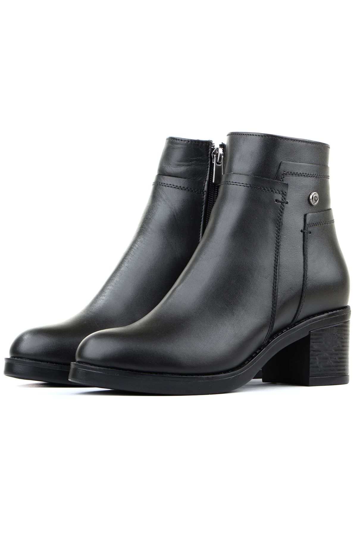 54063 Hakiki Deri Fermuarlı Topuklu Kadın Bot - Görsel 3