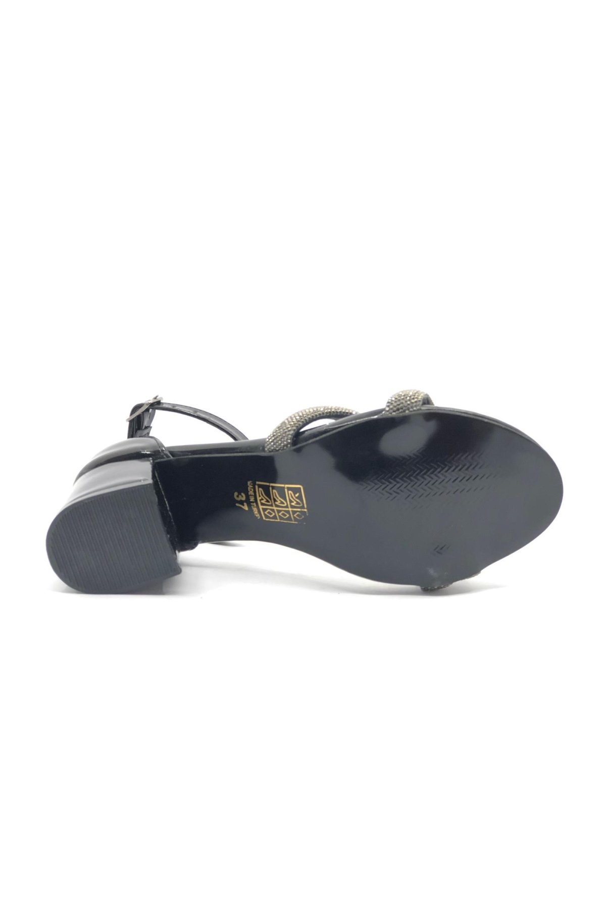 Çift Şerit Taşlı 5 cm Kadın Topuklu Ayakkabı - Görsel 6