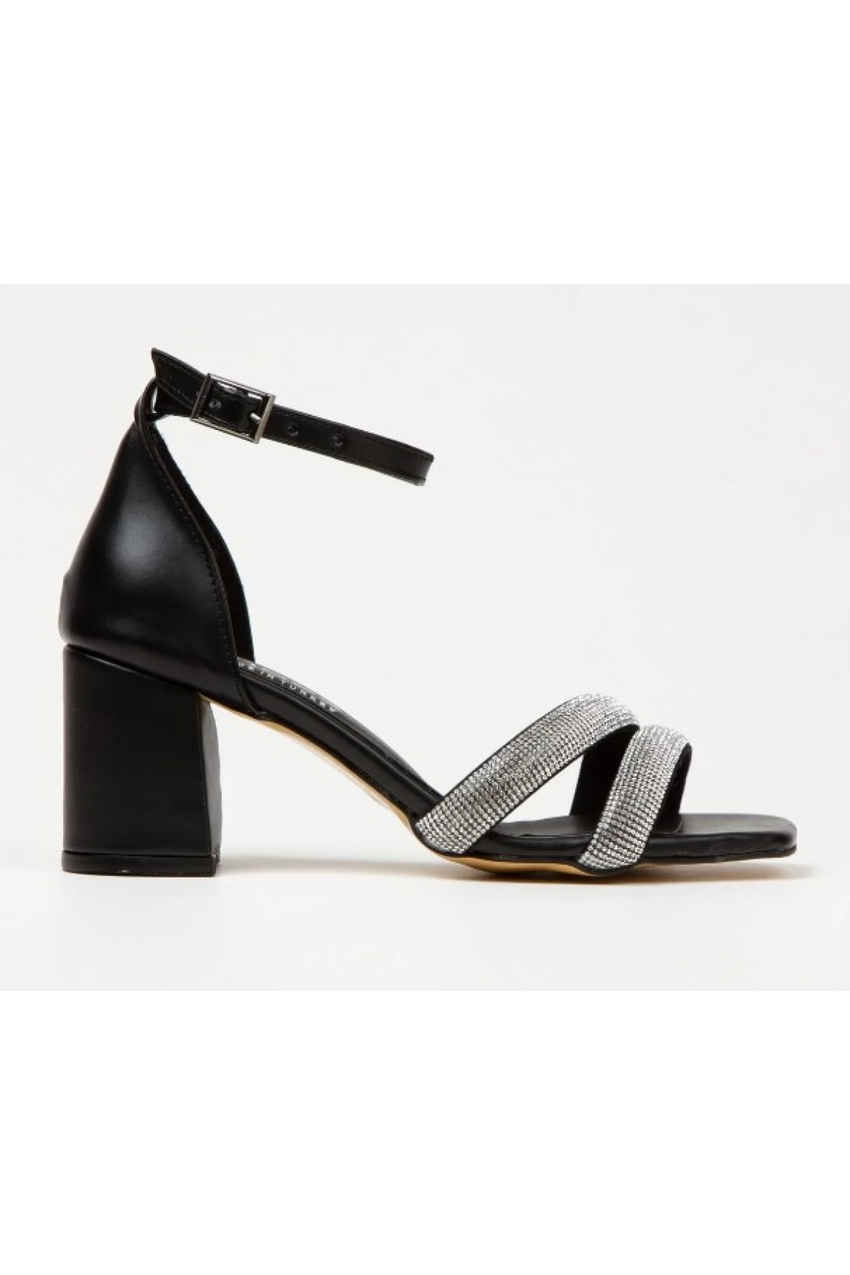 Çift Şerit Taşlı 5 cm Kadın Topuklu Ayakkabı - Görsel 3
