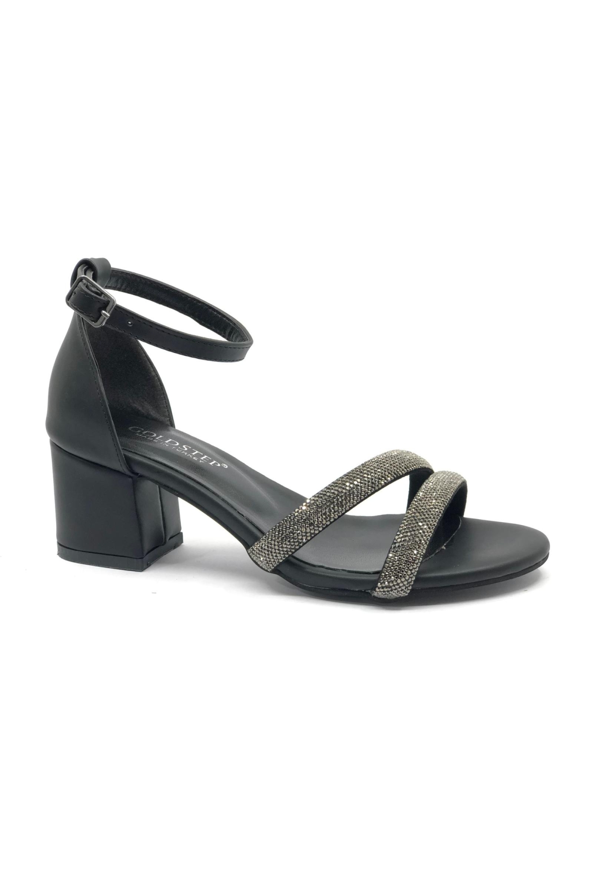 Çift Şerit Taşlı 5 cm Kadın Topuklu Ayakkabı - Görsel 6