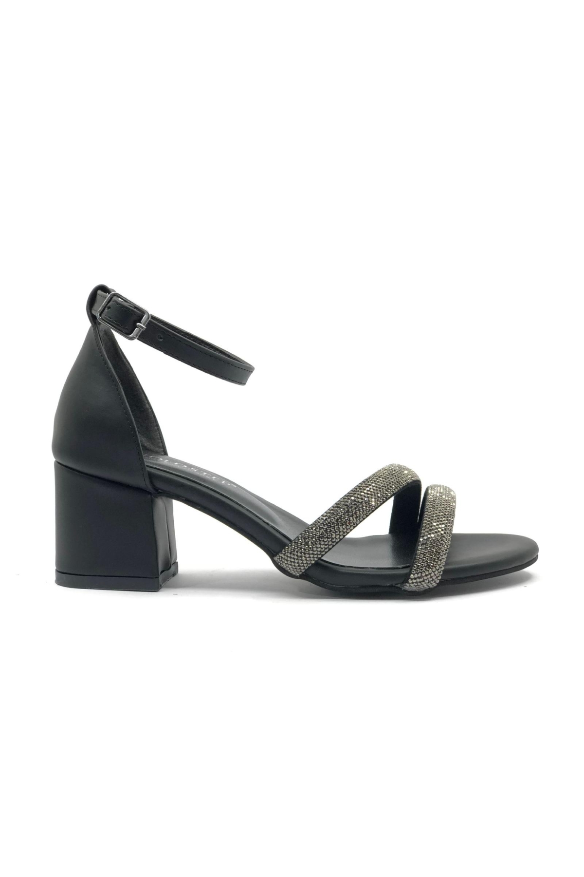 Çift Şerit Taşlı 5 cm Kadın Topuklu Ayakkabı - Görsel 7