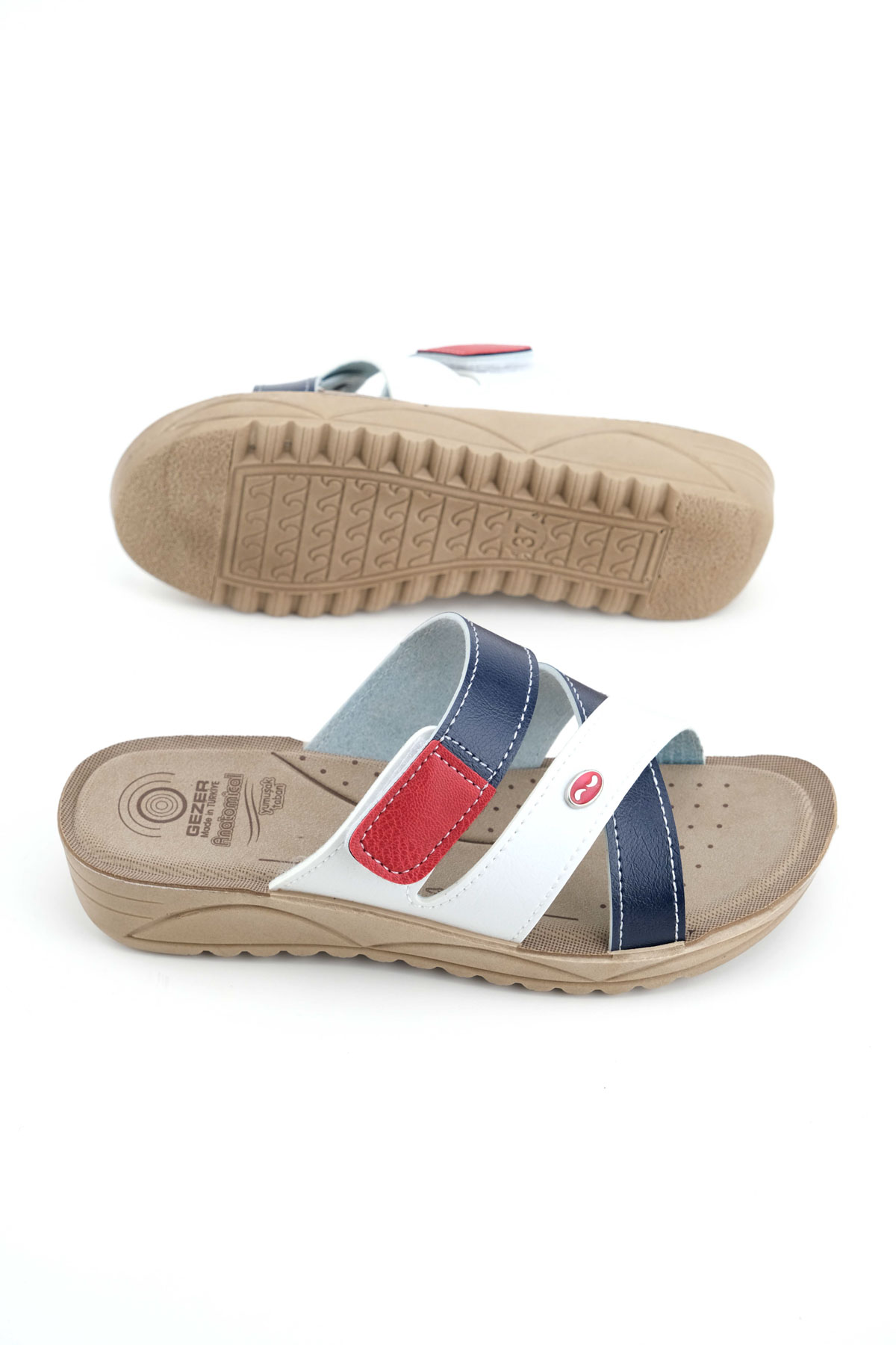 Kadın Yazlık Suni Deri Anatomical Yumuşak Taban Tek Cırtlı Ayarlanabilir Yüksek Topuk Günlük Terlik - Görsel 5