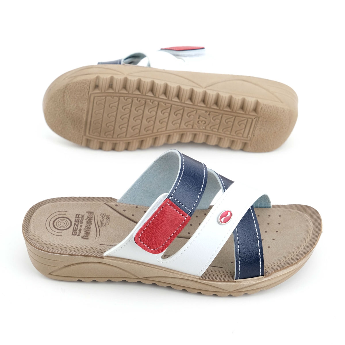 Kadın Yazlık Suni Deri Anatomical Yumuşak Taban Tek Cırtlı Ayarlanabilir Yüksek Topuk Günlük Terlik - Görsel 6