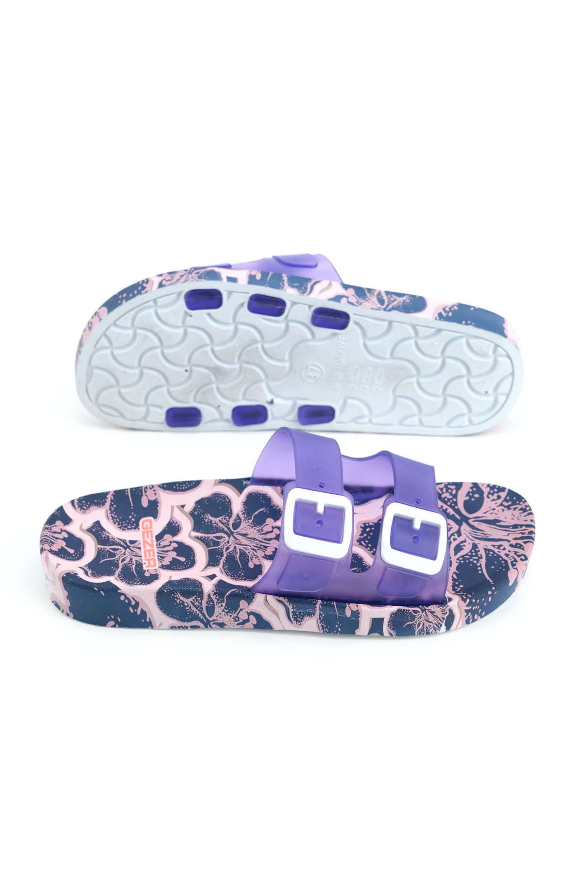 Kadın Yazlık İki Toka Rahat Taban Havuz Plaj Günlük Terlik - Görsel 4