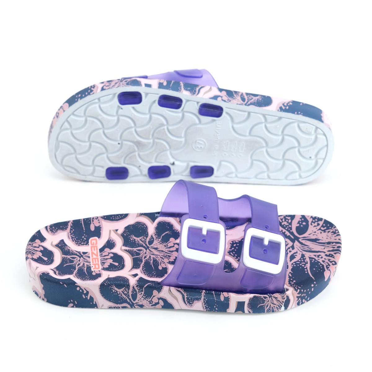 Kadın Yazlık İki Toka Rahat Taban Havuz Plaj Günlük Terlik - Görsel 6