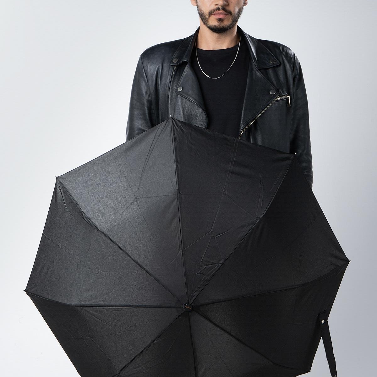 Marlux8 Telli Manuel Rüzgara Dayanıklı Kılıflı Şemsiye Siyah MPR2003