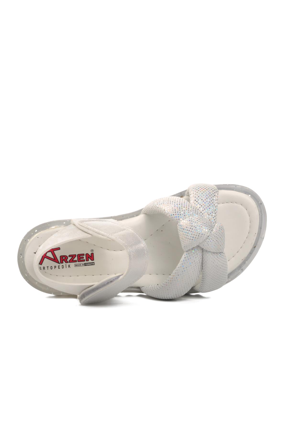 24-409-P Beyaz Simli Çocuk Sandalet - Görsel 5