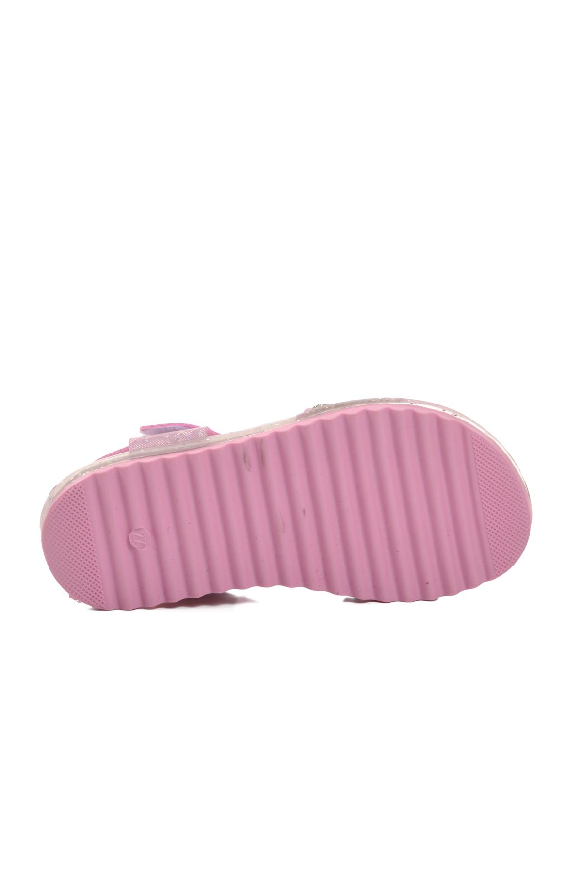 24-408-P Pembe Simli Çocuk Sandalet - Görsel 6