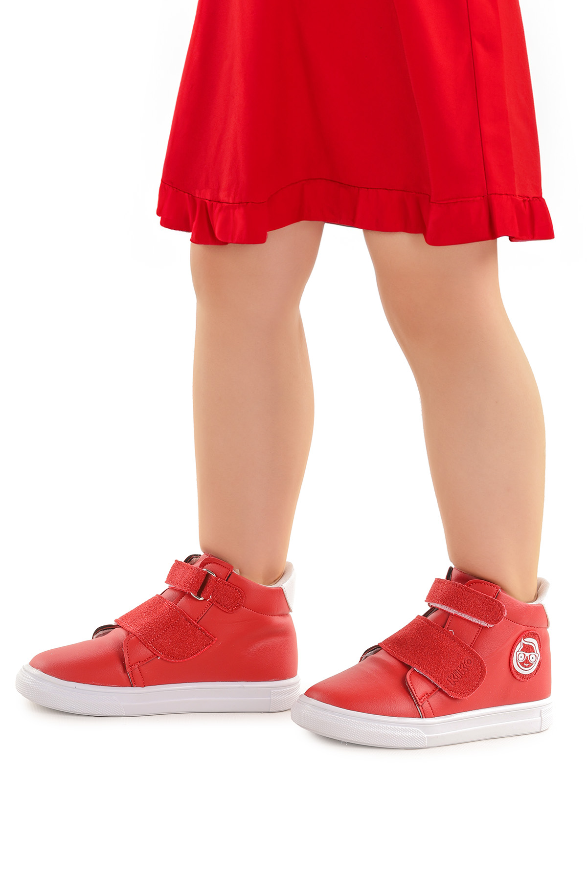 Coyote Cırtlı Kız Bebek Günlük Bot Ayakkabı Kırmızı - Görsel 3