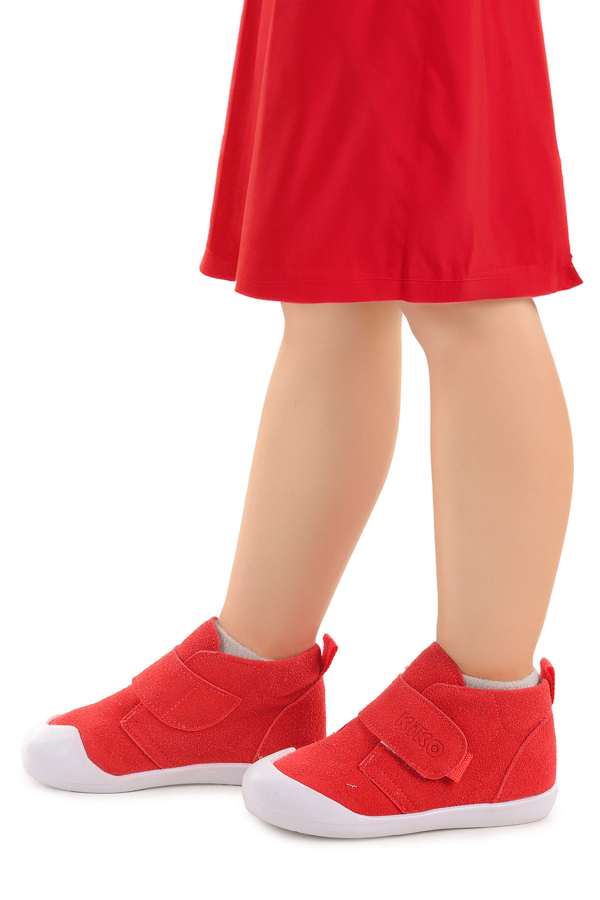 Winnie İlk Adım Cırtlı Kız Bebek Günlük Bot Ayakkabı Kırmızı - Görsel 3