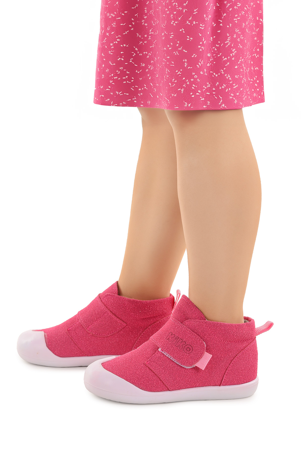 Winnie İlk Adım Cırtlı Kız Bebek Günlük Bot Ayakkabı Fuşya - Görsel 3