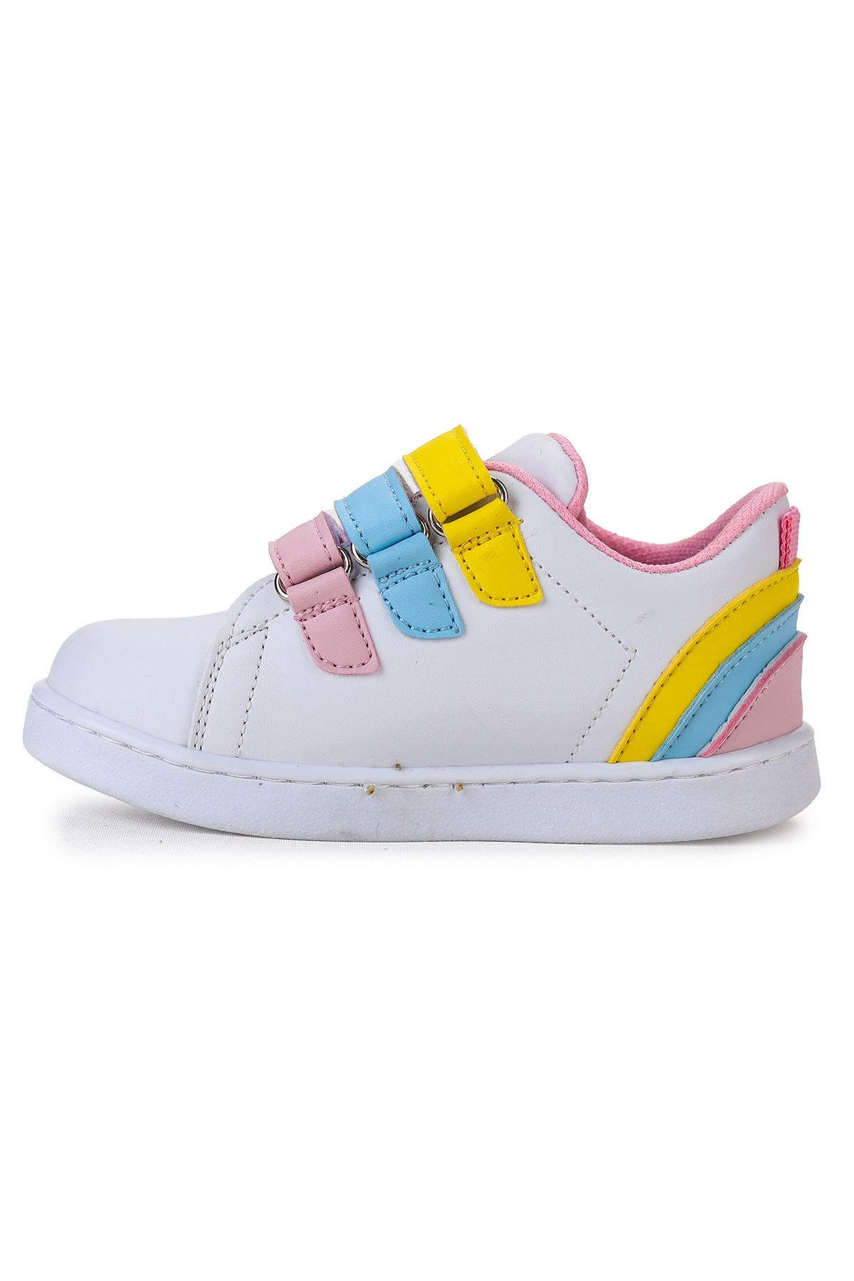 Lunce Cırtlı Işıklı Kız Bebek Spor Ayakkabı Beyaz - Pembe - Görsel 5