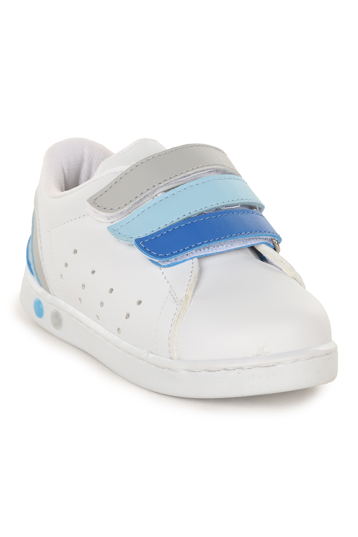 Lunce Cırtlı Işıklı Erkek Bebek Spor Ayakkabı Beyaz - Mavi - Görsel 8