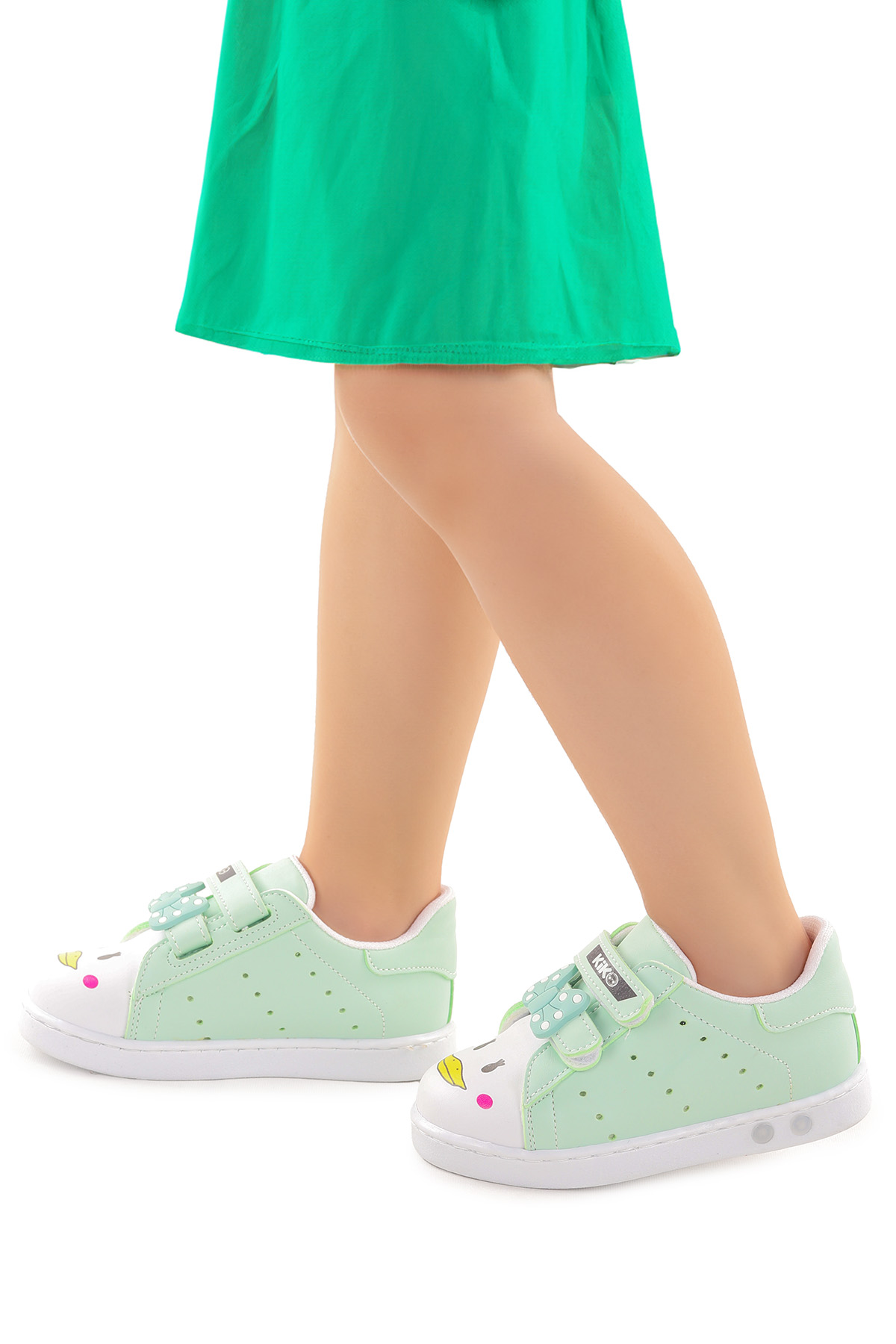 Bart Cırtlı Işıklı Kız Bebek Spor Ayakkabı Su Yeşili - Görsel 3