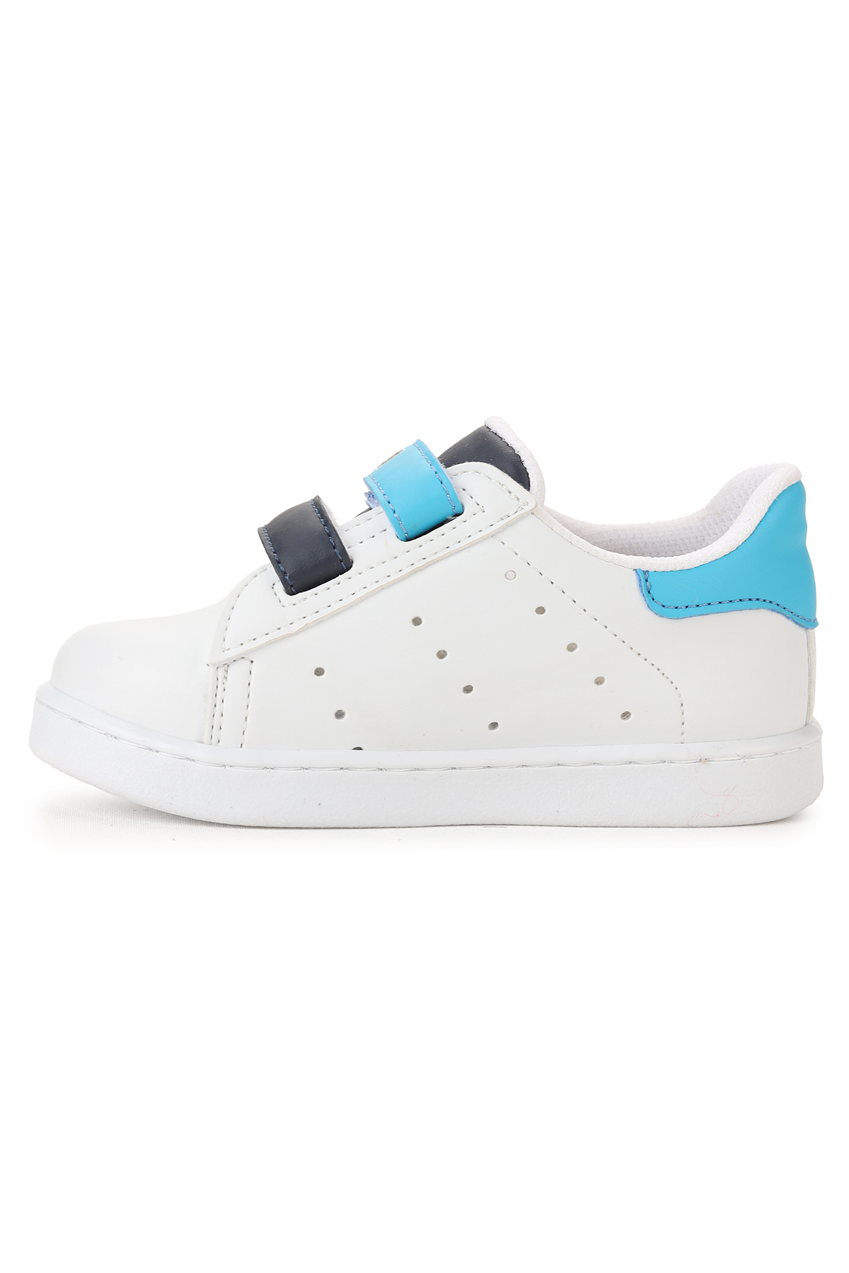 Royzo Cırtlı Işıklı Erkek Bebek Spor Ayakkabı Beyaz - Mavi - Lacivert - Görsel 5