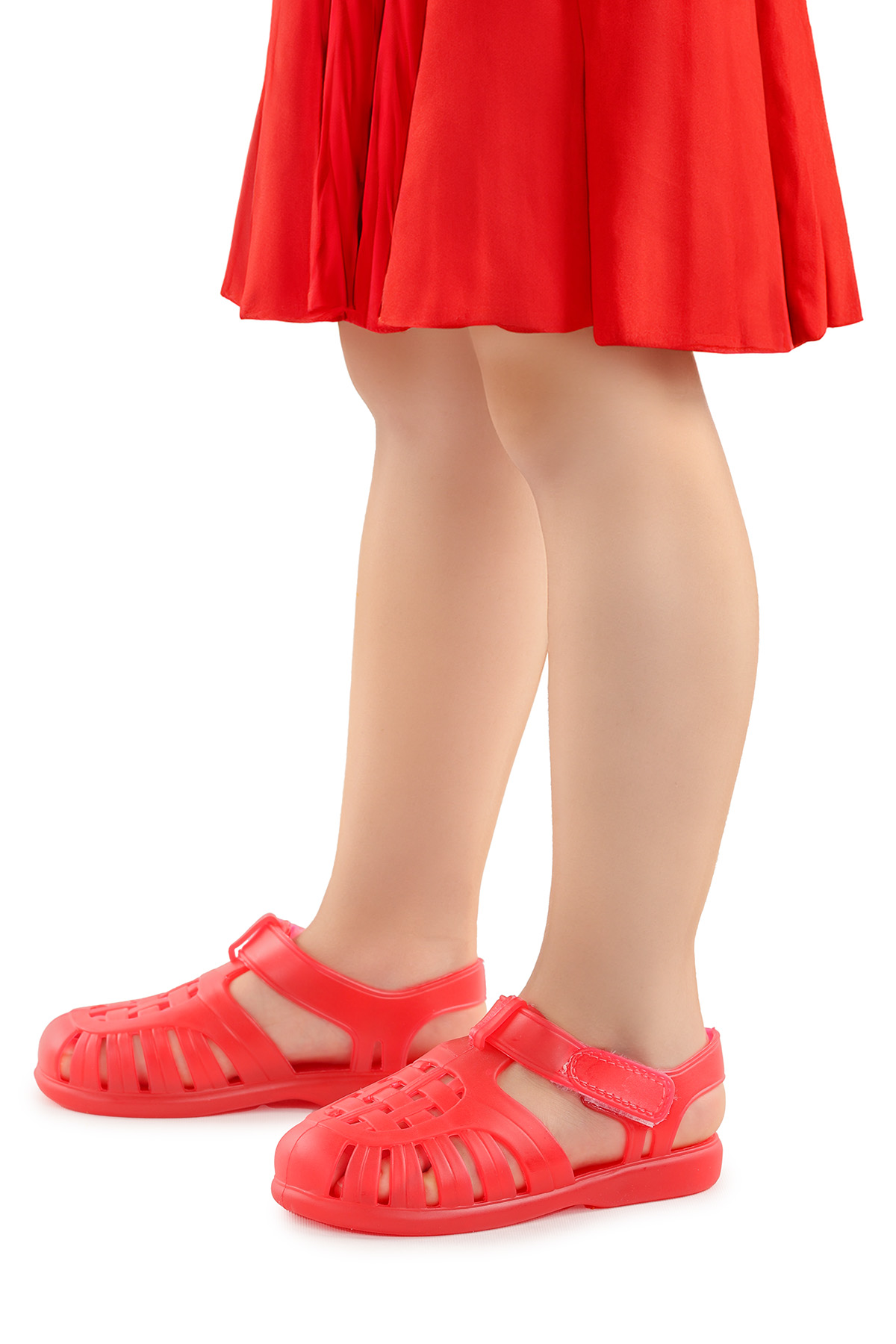 Fina Günlük Deniz Havuz Plaj Kız Çocuk Sandalet Ayakkabı Kırmızı - Görsel 3