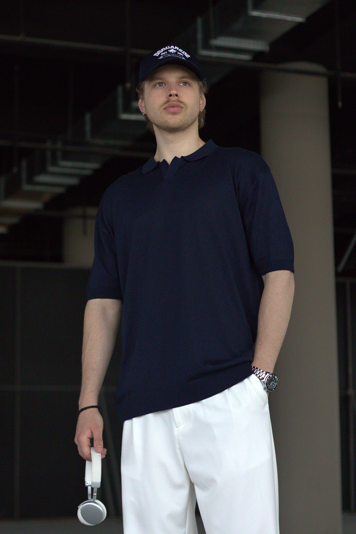 Erkek Oversize Polo Yaka Triko T-Shirt