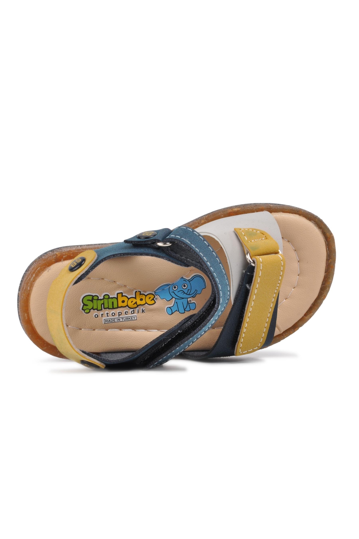 210109 Lacivert-Bej-Hardal Comfort Erkek Çocuk Sandalet - Görsel 5