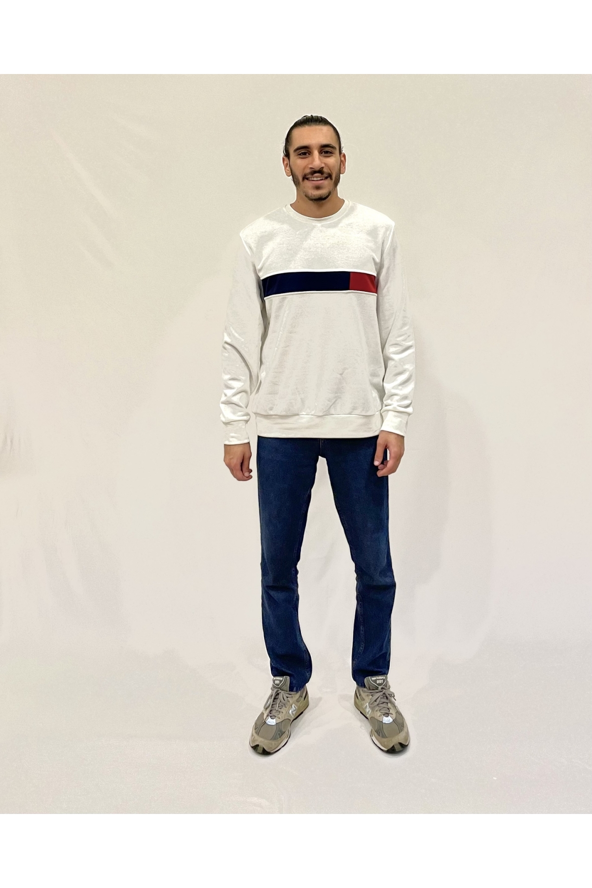 Erkek Bisiklet Yaka Rahat Kalıp 3 iplik Kalın Garnili Sweatshirt SPR24SW35