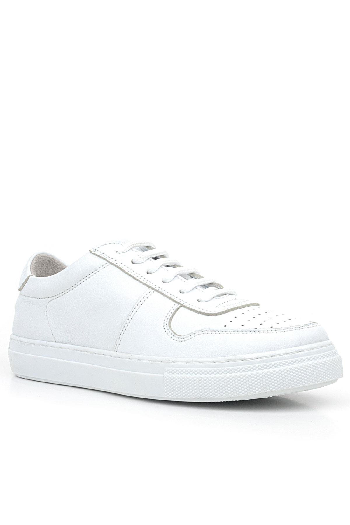 Hakiki Deri Beyaz Günlük Kadın Sneaker Ayakkabı - Görsel 2